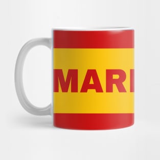Marbella City in Spanish Flag Colors Mug